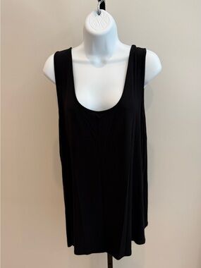 J Jill Classic Black Scoop Neck Women's Tunic Top